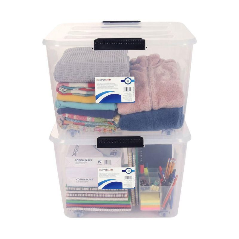 Cajas organizadoras de plástico 2 piezas apilables Hypermark 80L HM115BX-DUO PACK