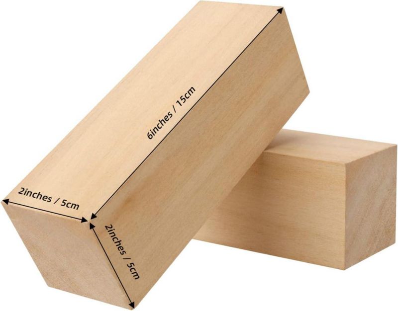 Bloques de Madera de Tilo MANCHAP 15 × 5 × 5 cm Pack de 10