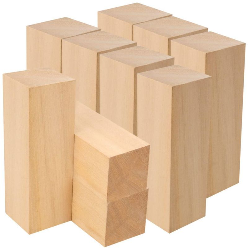 Bloques de Madera de Tilo MANCHAP 15 × 5 × 5 cm Pack de 10