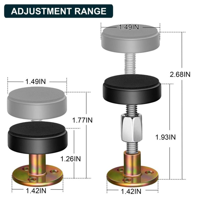 Topes para Cabecero Krisler 30-68 mm 4 uds Ajustables