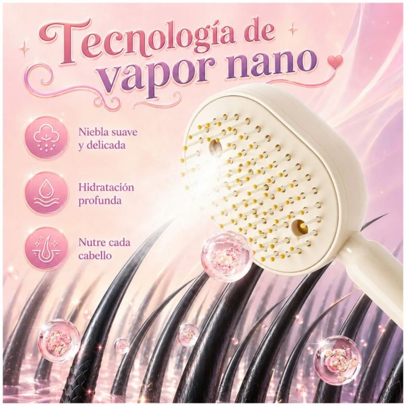Cepillo Vapor Eléctrico Reducir El Encrespamiento, Color Blanco