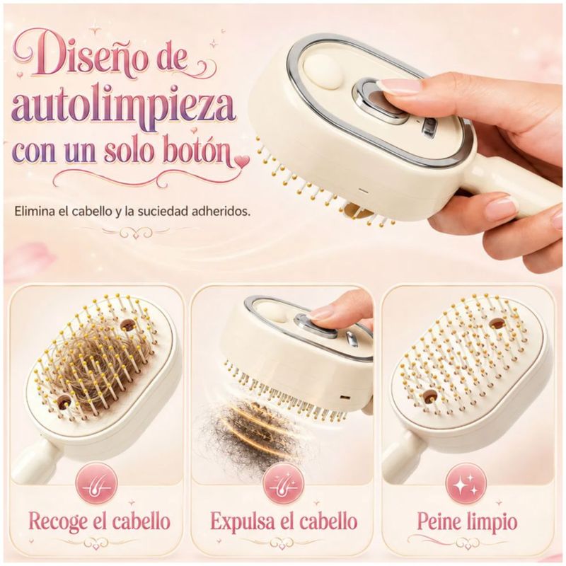 Cepillo Vapor Eléctrico Reducir El Encrespamiento, Color Blanco