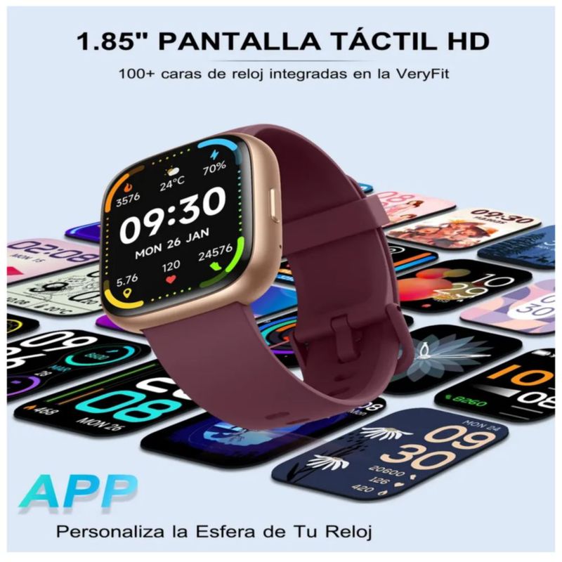 Reloj Inteligente Smartwatch Llamadas Bluetooth Para Alexa, Color Violeta oscuro