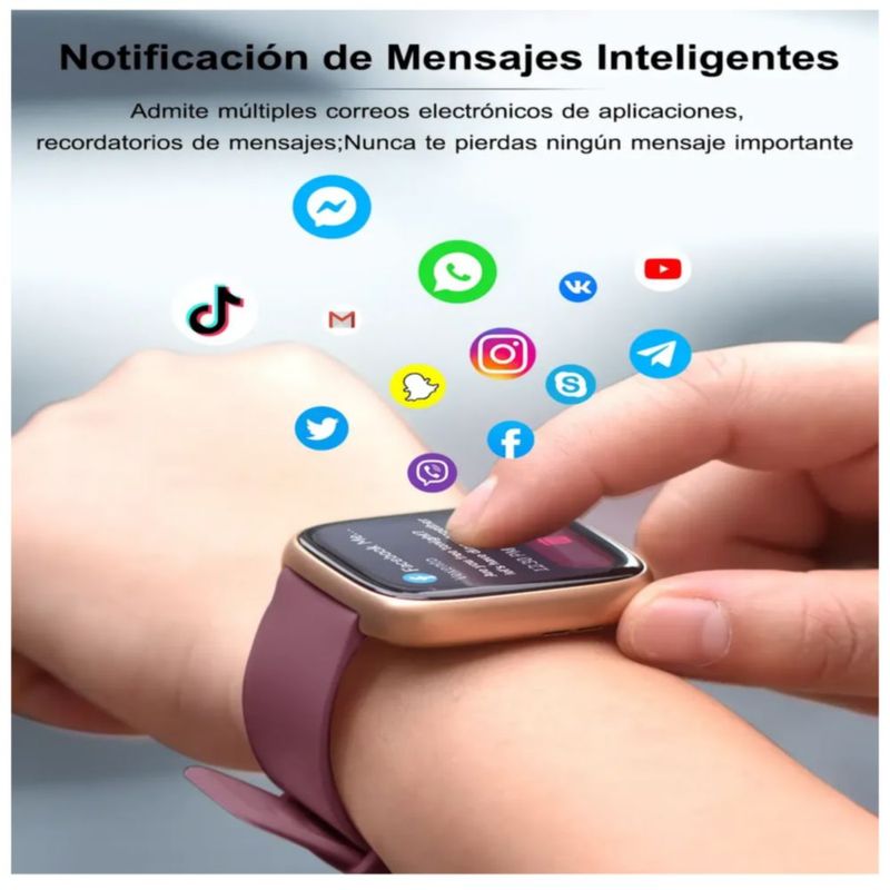Reloj Inteligente Smartwatch Llamadas Bluetooth Para Alexa, Color Violeta oscuro