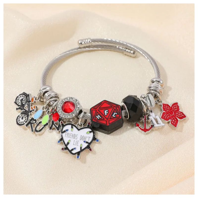 Pulsera Stranger Things, Regalo Para Mujeres/hombres/amigos, Color Plata Multicolor