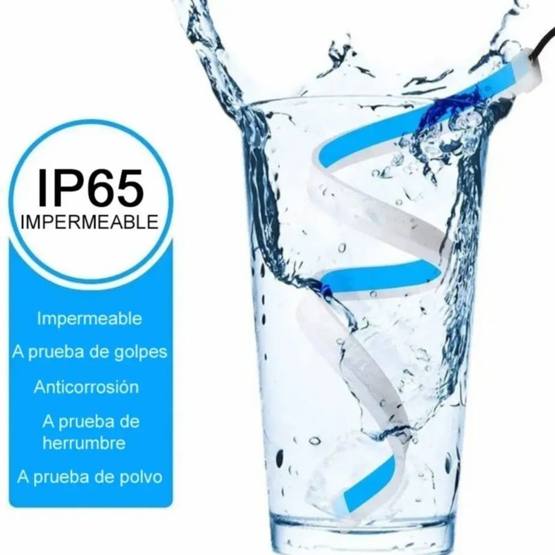 Tira Led Drl Flexible Direccional Secuencial Auto 60 Cm Azul