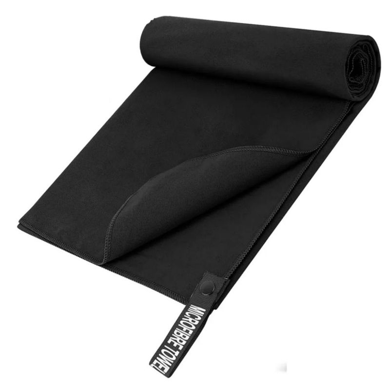 Toalla Baño Camping De Microfibra De Secado Rápido Negro