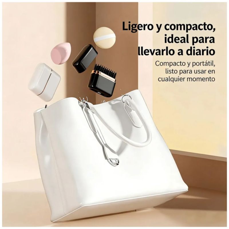 Cepillo alisador eléctrico inalámbrico portátil, Color Negro