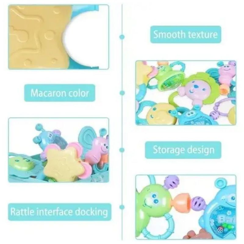 Set de Sonajeros y Mordedores para bebe azul 10 pz, Color Azul