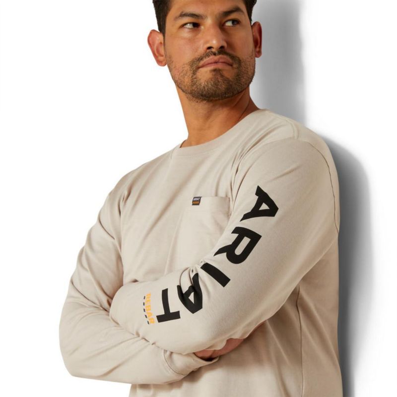 Camiseta ARIAT Rebar Algodón String/Negro Talla Grande