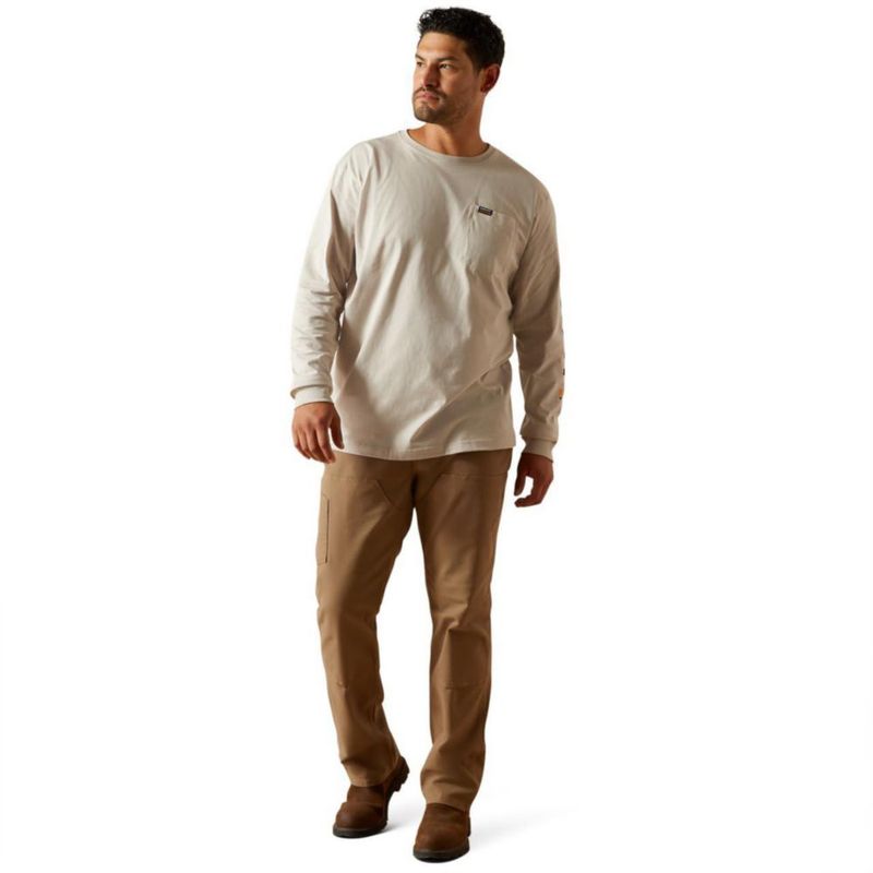 Camiseta ARIAT Rebar Algodón String/Negro Talla Grande