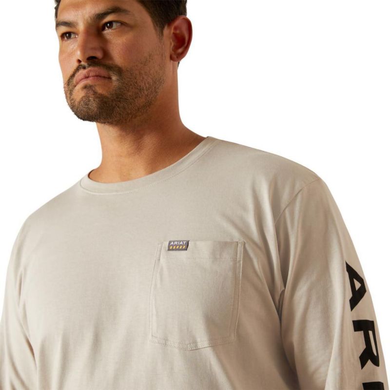 Camiseta ARIAT Rebar Algodón String/Negro Talla Grande