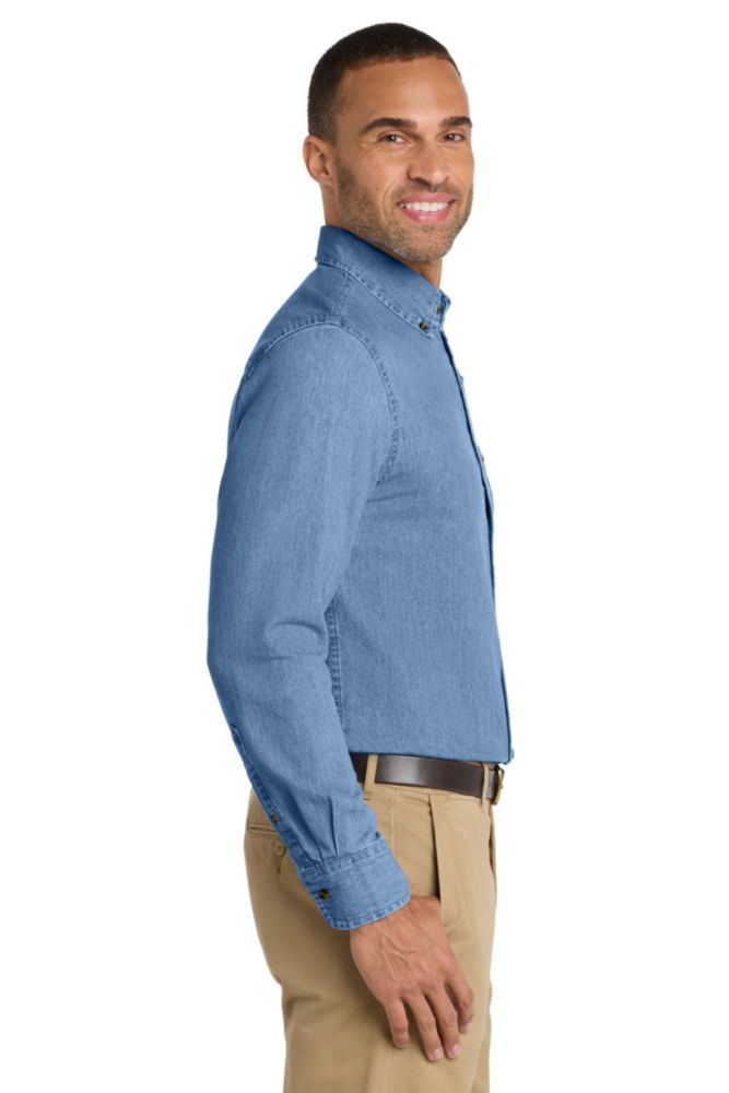 Camisa Port & Co SP10 Azul Deslavado Talla Grande