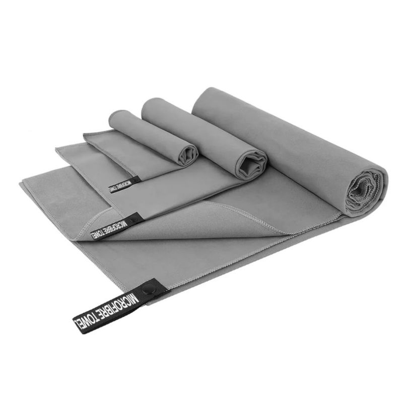 Toalla Baño Camping De Microfibra De Secado Rápido Gris