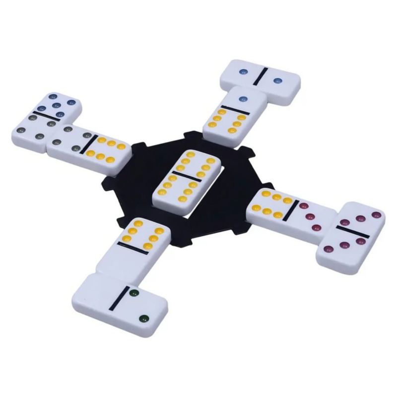Juego De Mesa Domino Doble 6 Con 28 Fichas Jumbo, Color Negro/Blanco