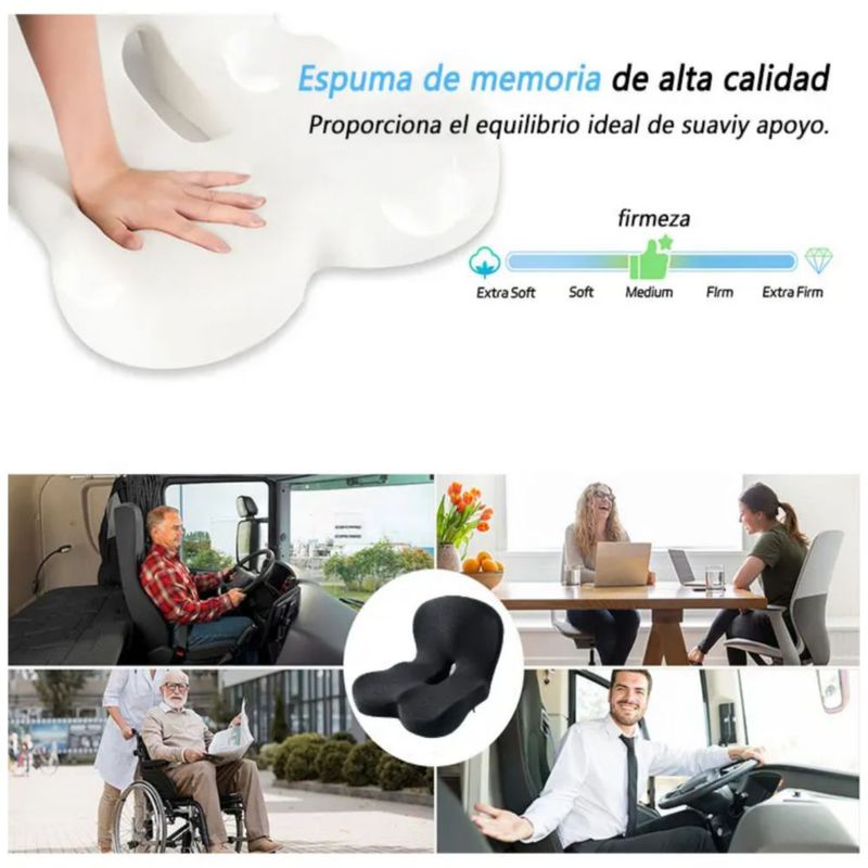 Dona Ortopédica Grande para coxis,  Color Negro