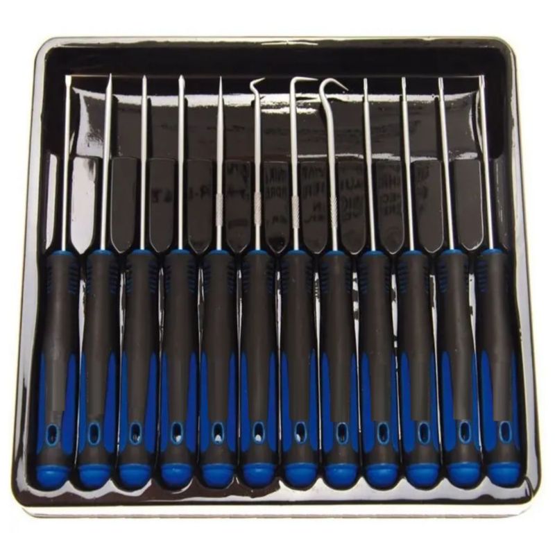 Juego Desarmadores Y Ganchos De Precisión 12 Pz,  Color Azul