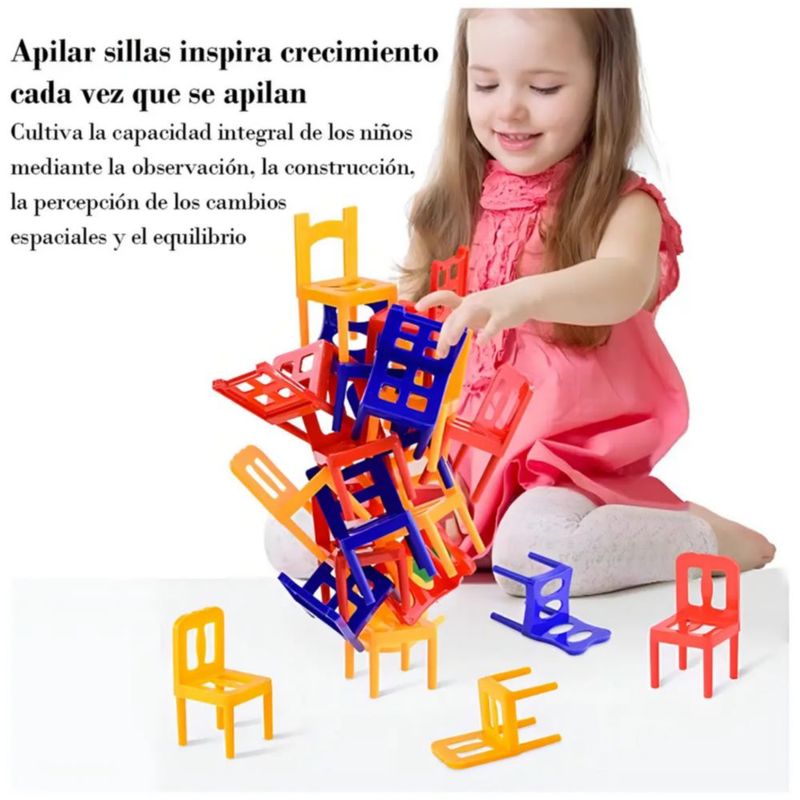Juegos De Mesa Didacticos Equilibrio Sillas Set 24pcs, Multicolor