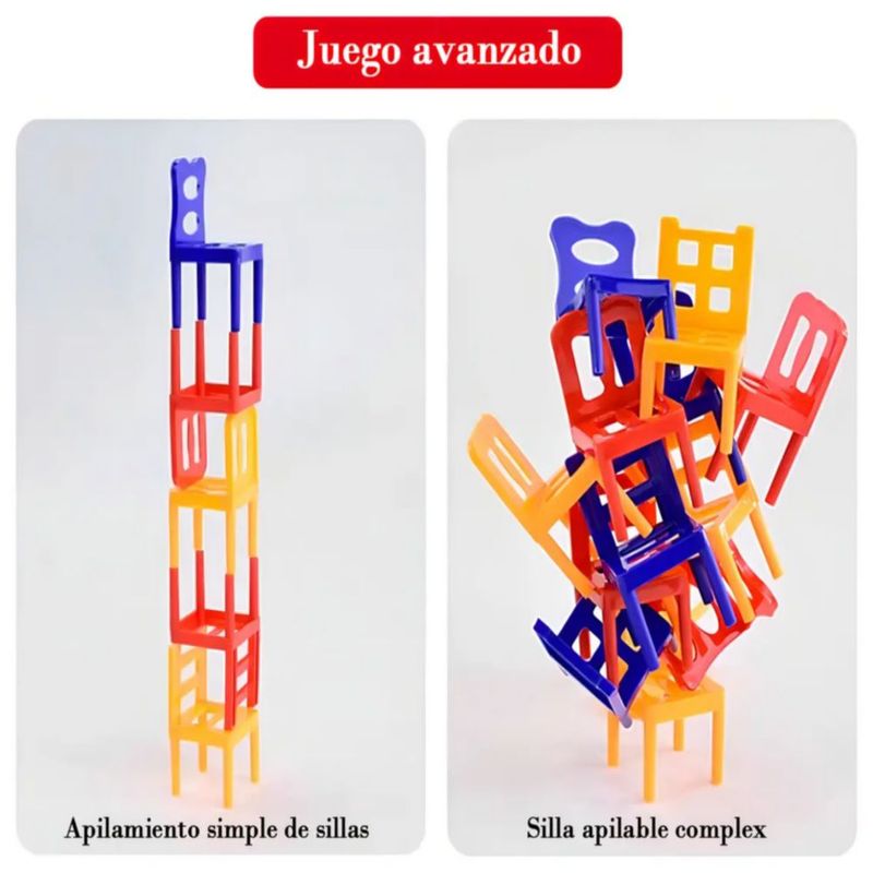 Juegos De Mesa Didacticos Equilibrio Sillas Set 24pcs, Multicolor