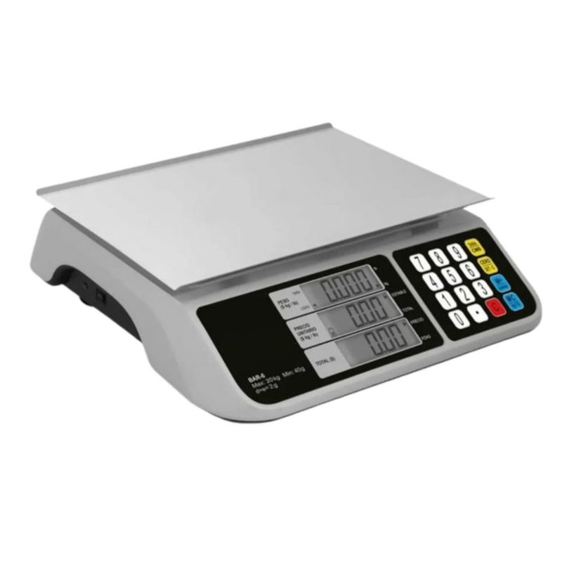Báscula comercial digital BAR-6 20kg gris 29 cm x 28 cm, Color Plata
