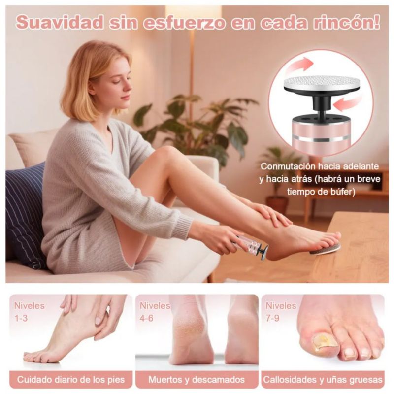 2en1 Máquinas Exfoliadoras Removedor Callos Pedicura, Color Rosa