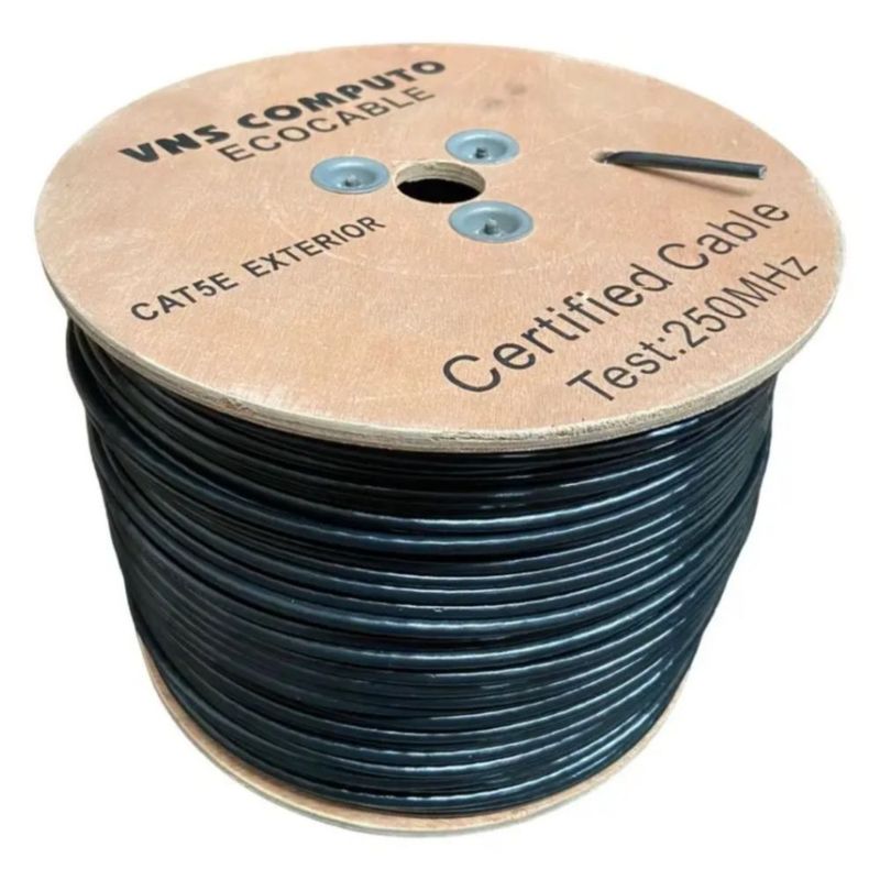 Cable Utp Doble Forro Exterior Cat5e Negro Cal24 305 Mts B03