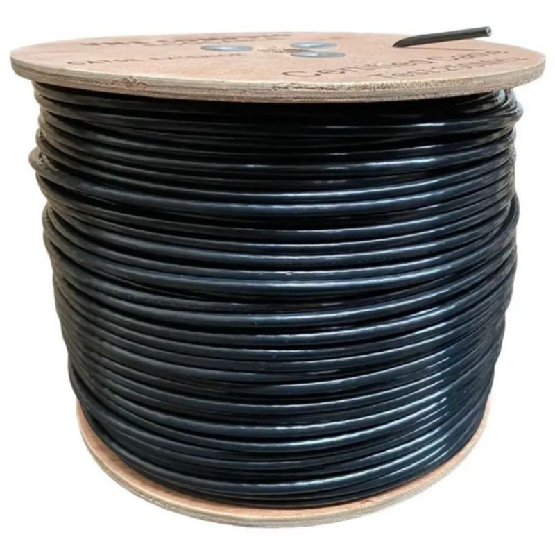 Cable Utp Doble Forro Exterior Cat5e Negro Cal24 305 Mts B03