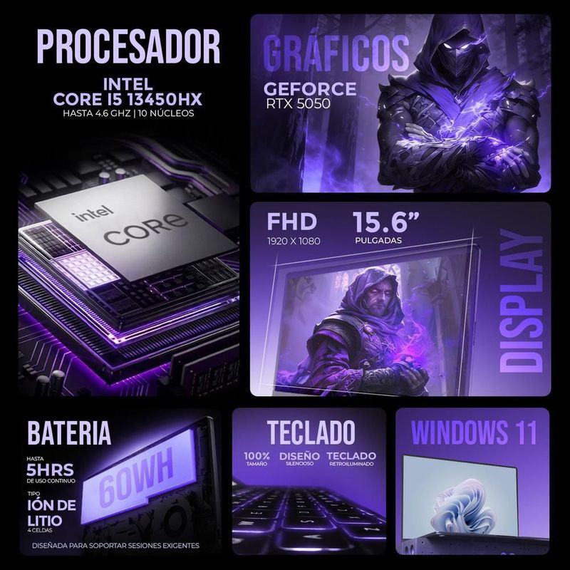 Laptop gamer lenovo rtx 5050 core i5 24gb 1tb open box