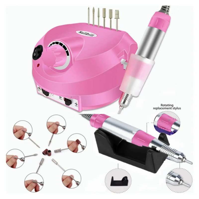 Taladro Eléctrico para Uñas Profesional, Color Rosa