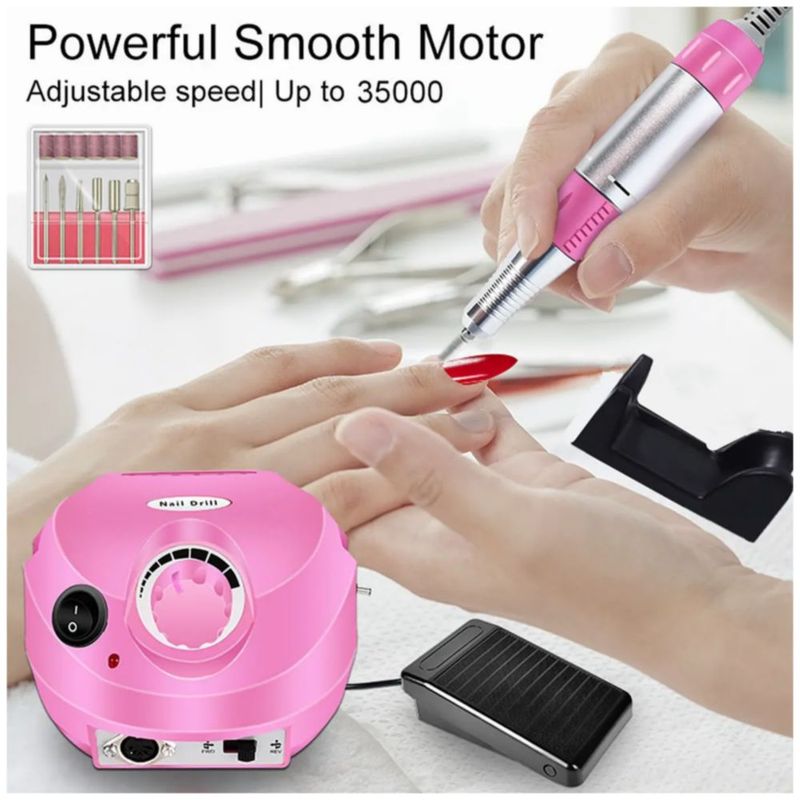 Taladro Eléctrico para Uñas Profesional, Color Rosa