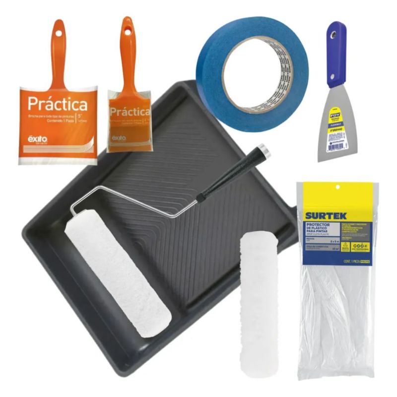Kit Completo Para Pintar Brochas, Rodillo, Espátula Y Mas