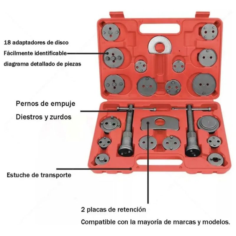 Set Opresor Para Cambiar Piston Frenos Universal Rojo
