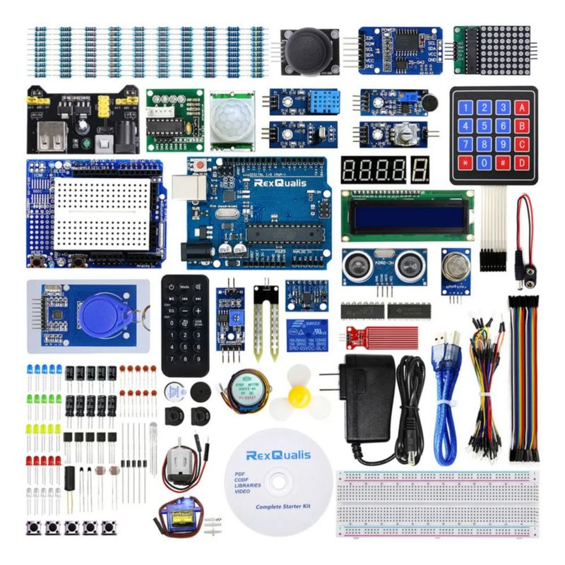 Kit Compatible C/ Arduino Uno Con Español Tutorial Multicolor