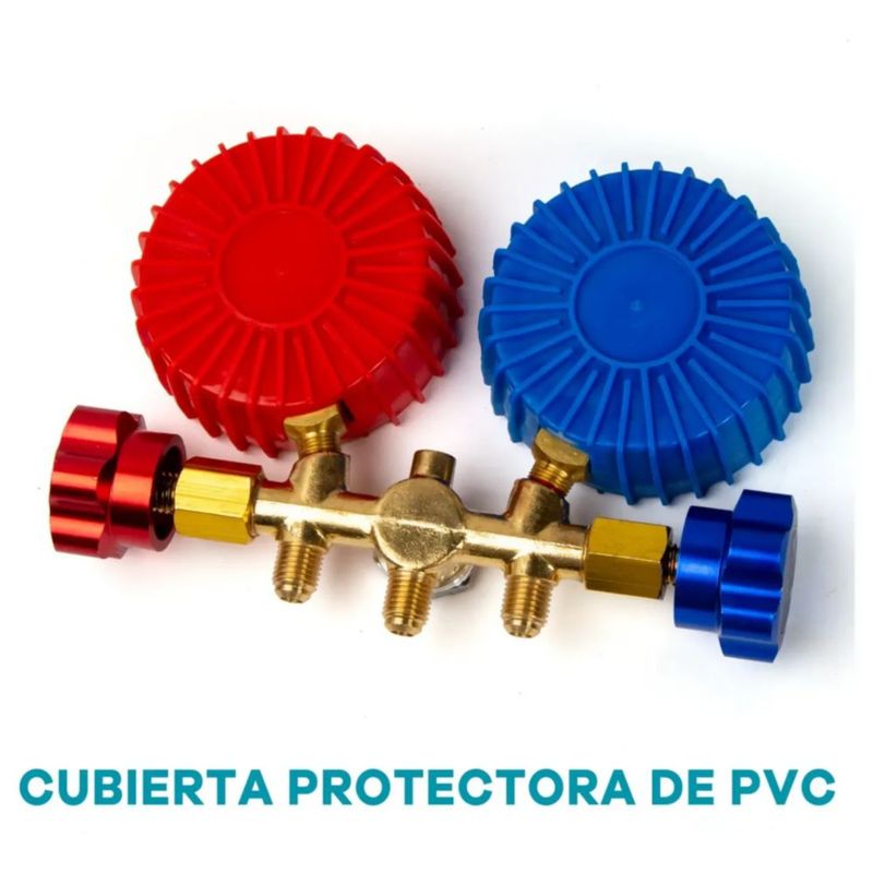 Juego Manometros Refrigeracion Manifold Azul y Rojo