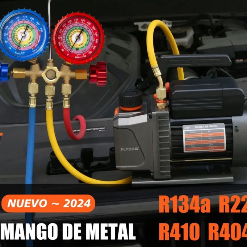 Juego Manometros Refrigeracion Manifold Azul y Rojo