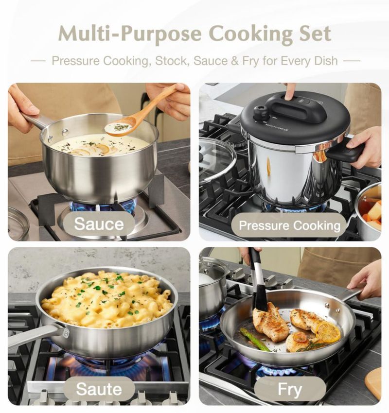 Juego de Utensilios de Cocina KOCH SYSTEME CS de Acero Inoxidable 14 Piezas