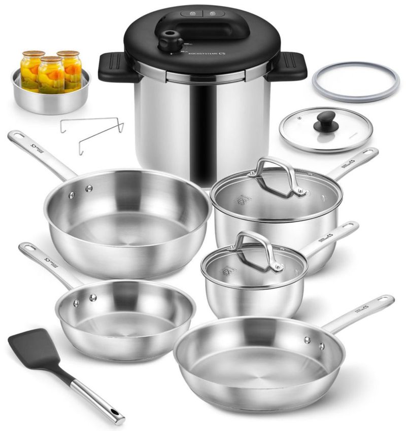 Juego de Utensilios de Cocina KOCH SYSTEME CS de Acero Inoxidable 14 Piezas