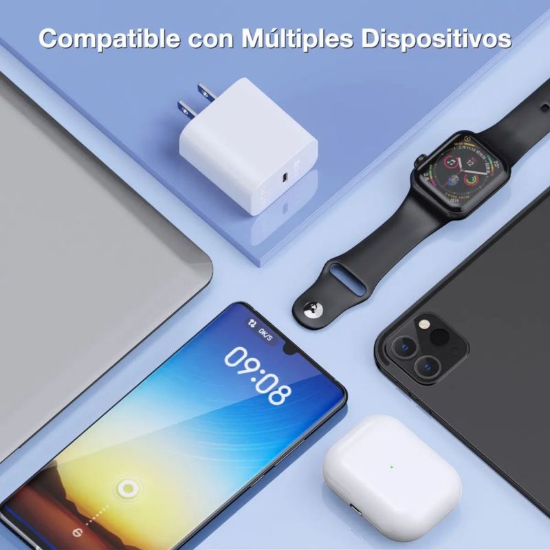 Cargador Tipo C Carga Rápida Pd 20w Con Cable C A C Blanco