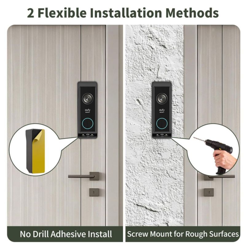 Soporte para timbre adhesivo PEF Eufy E340/Wyze Duo Cam sin taladro