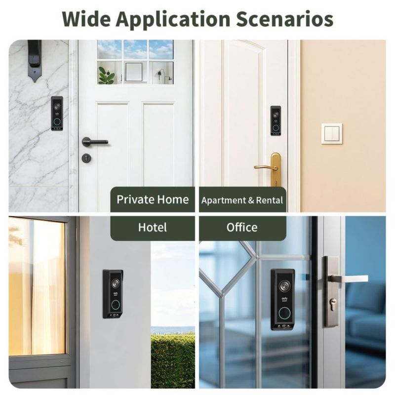 Soporte para timbre adhesivo PEF Eufy E340/Wyze Duo Cam sin taladro
