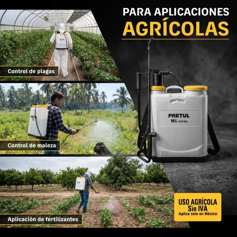 Fumigador De Mochila Bomba P/fumigar 16 Lts Blanco