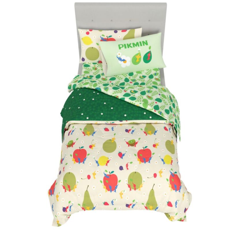 Juego de ropa de cama Franco Twin Pikmin – Cobija reversible de 5 piezas
