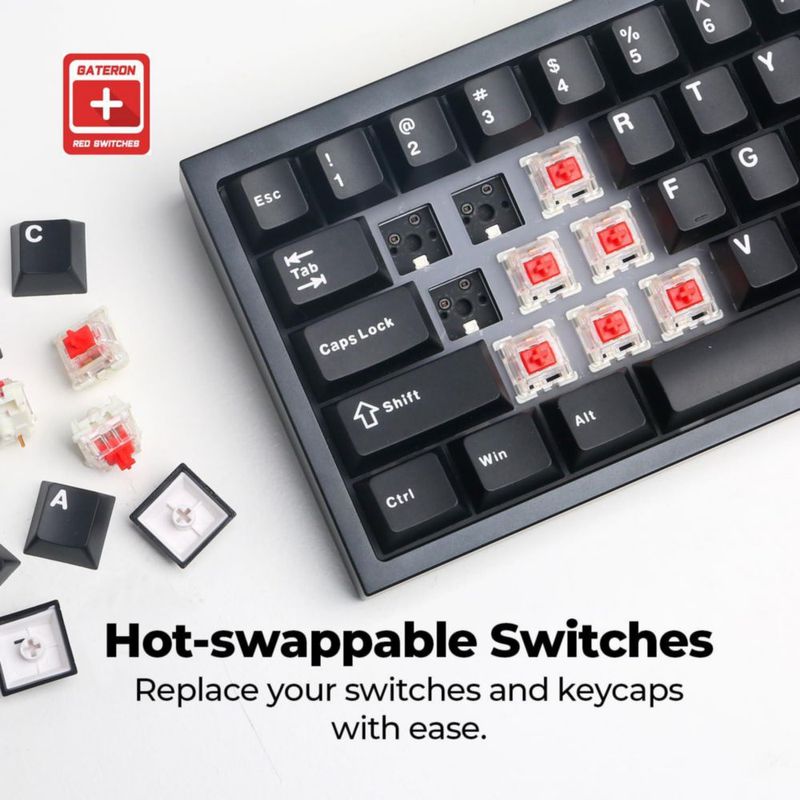 Teclado CyberpowerPC CK60 RGB Hot‑Swappable con keycaps PBT