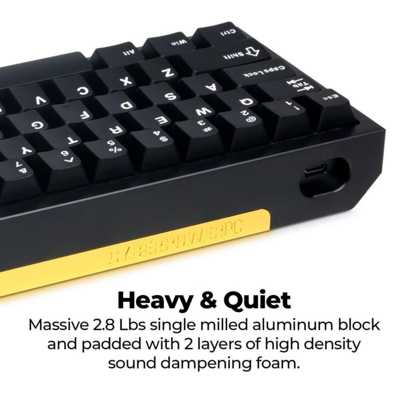 Teclado CyberpowerPC CK60 RGB Hot‑Swappable con keycaps PBT