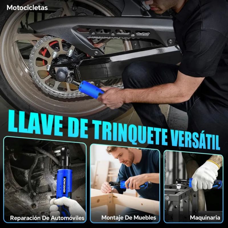 Pistola De Impacto Llave De Trinquete Eléctrica Inalámbrica Azul con Negro