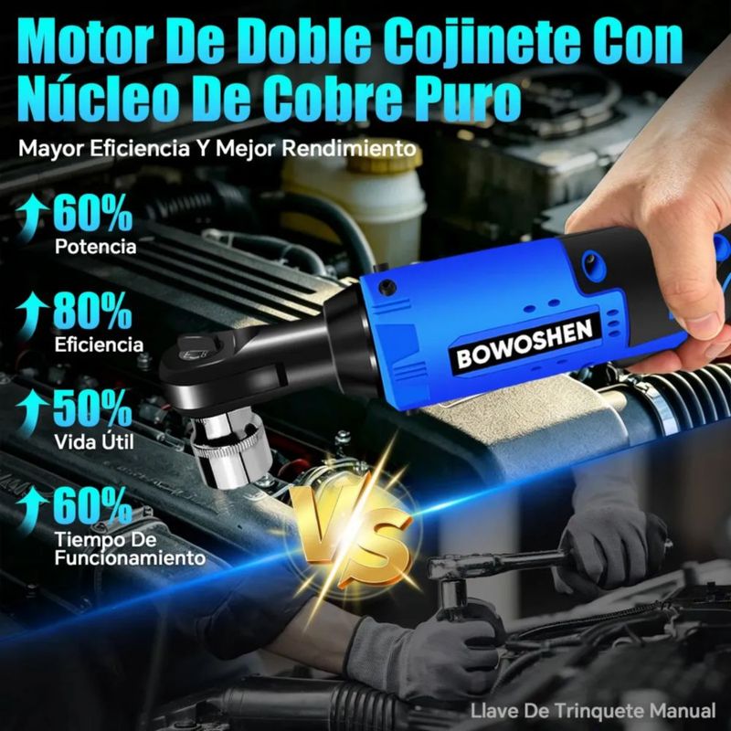 Pistola De Impacto Llave De Trinquete Eléctrica Inalámbrica Azul con Negro