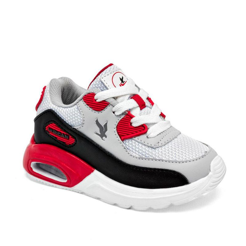 DEPORTIVO CORRER Y SPORT AMERICAN FIRE A78 NEGRO GRIS ROJO TACON 4 cm