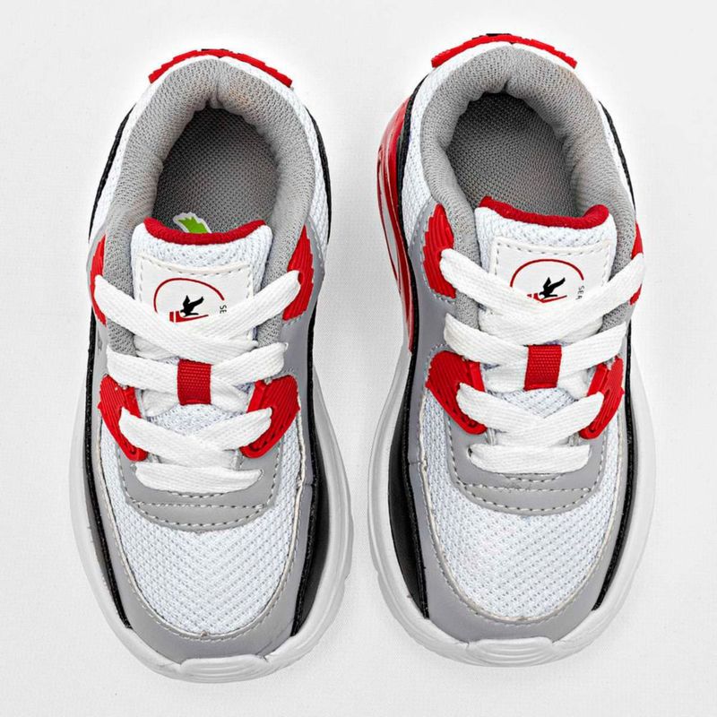 DEPORTIVO CORRER Y SPORT AMERICAN FIRE A78 NEGRO GRIS ROJO TACON 4 cm