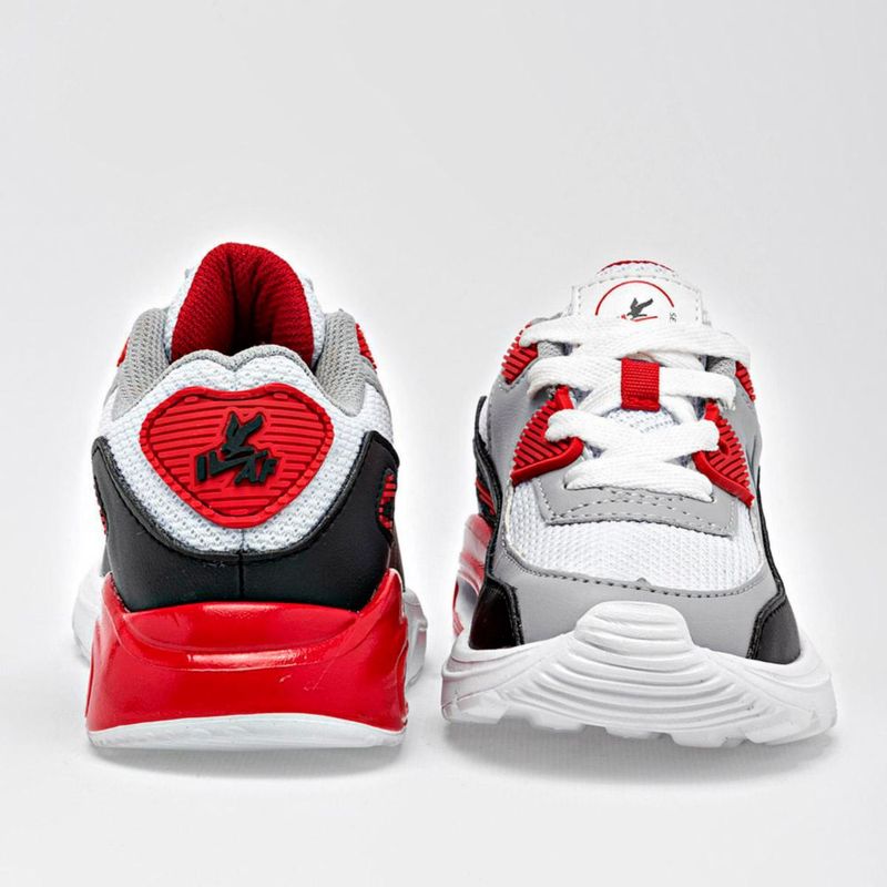 DEPORTIVO CORRER Y SPORT AMERICAN FIRE A78 NEGRO GRIS ROJO TACON 4 cm