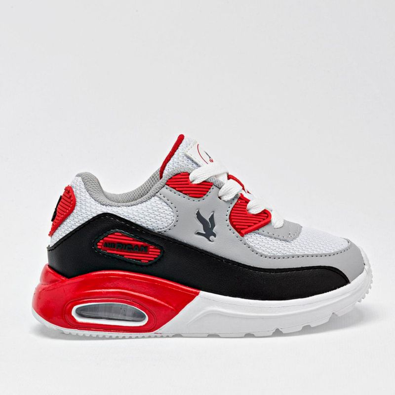 DEPORTIVO CORRER Y SPORT AMERICAN FIRE A78 NEGRO GRIS ROJO TACON 4 cm